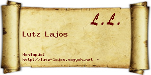 Lutz Lajos névjegykártya